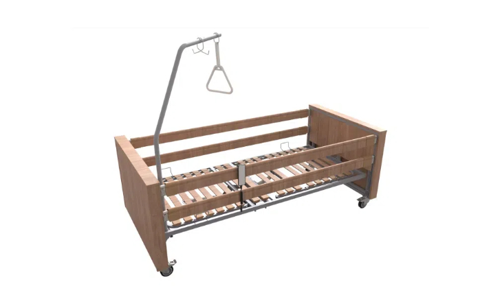 patient beds with quick release system and transport system for container.