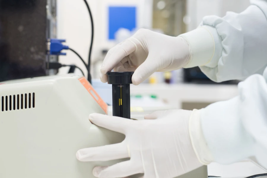 Disposable Gloves in Lab Scene