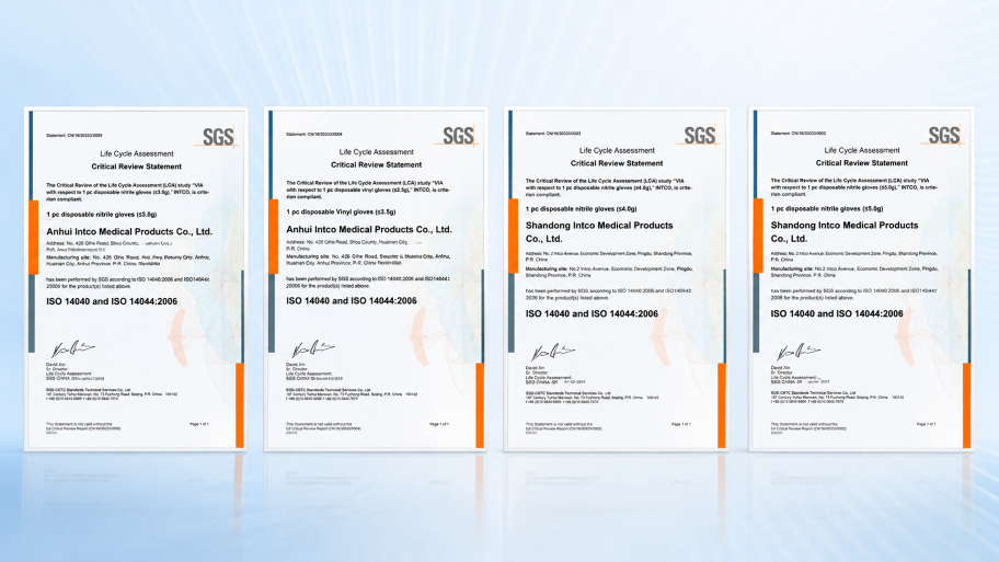 INTCO Medical Achieves Dual LCA & Carbon Footprint Certifications, Pioneering Green Transformation in the Gloves Industry