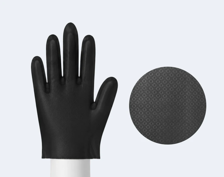Black Disposable TPE Gloves Product Display