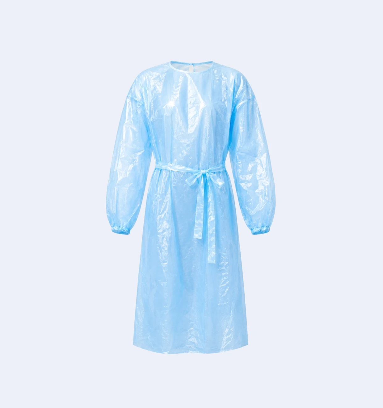 Blue Disposable PE Isolation Gown