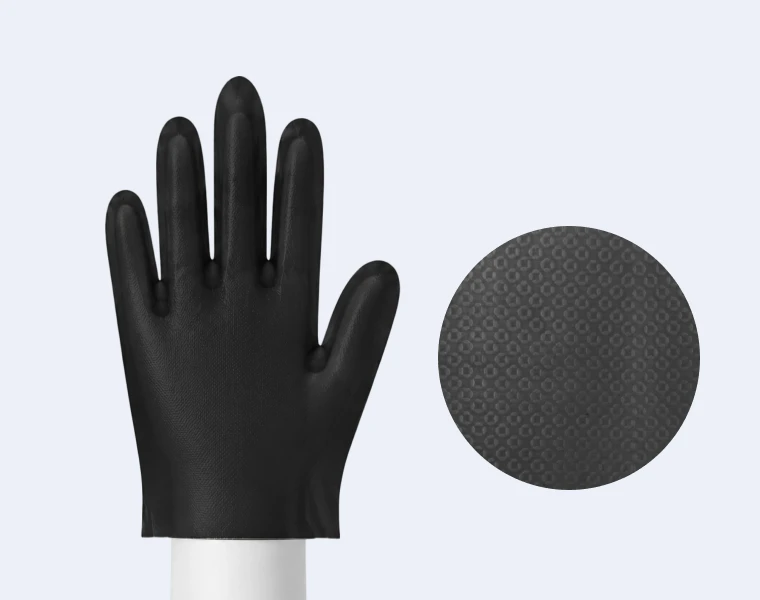 Black Disposable TPE Gloves Product Display