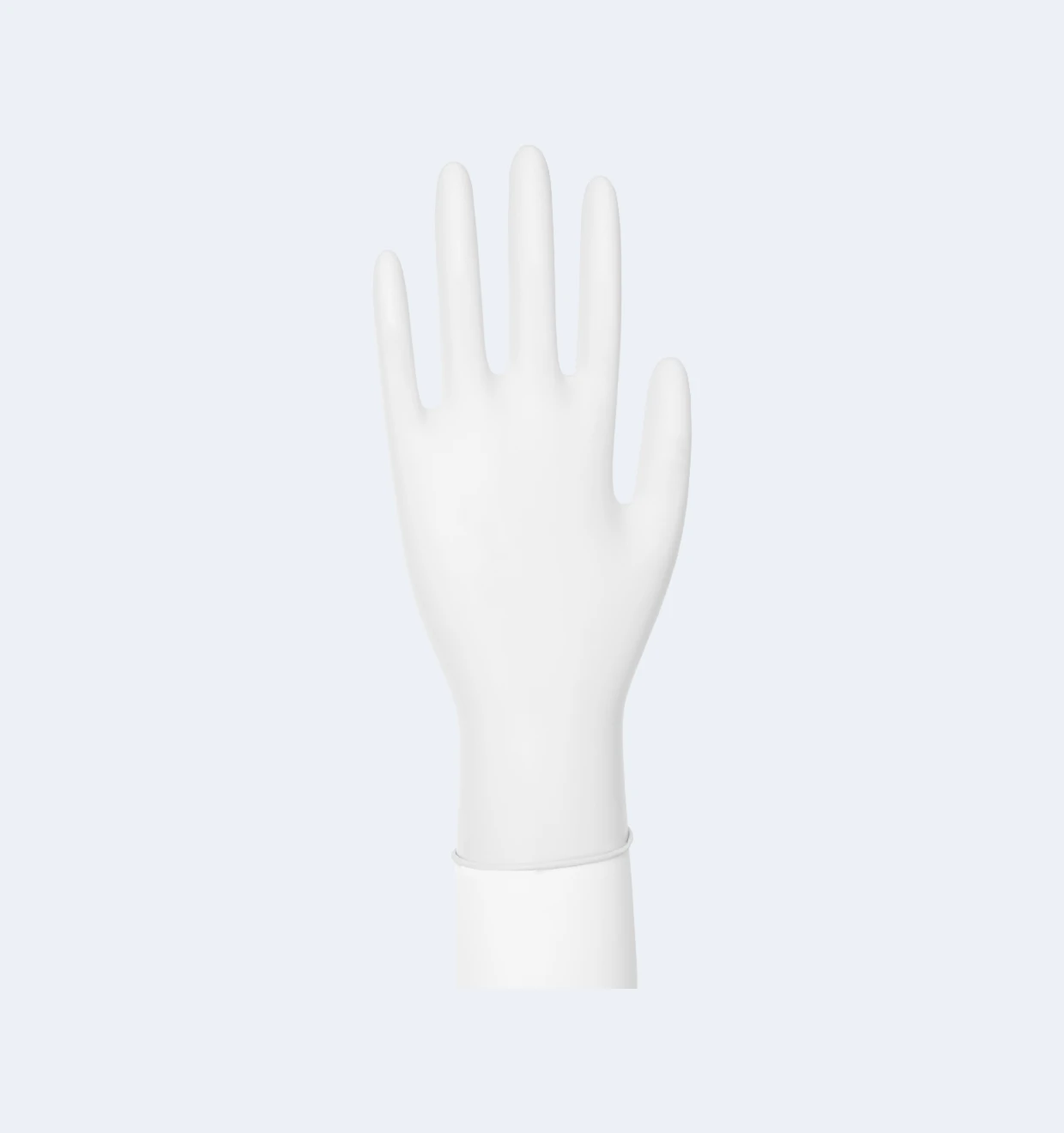 White Accelerator-Free Nitrile Exam Gloves Product Display