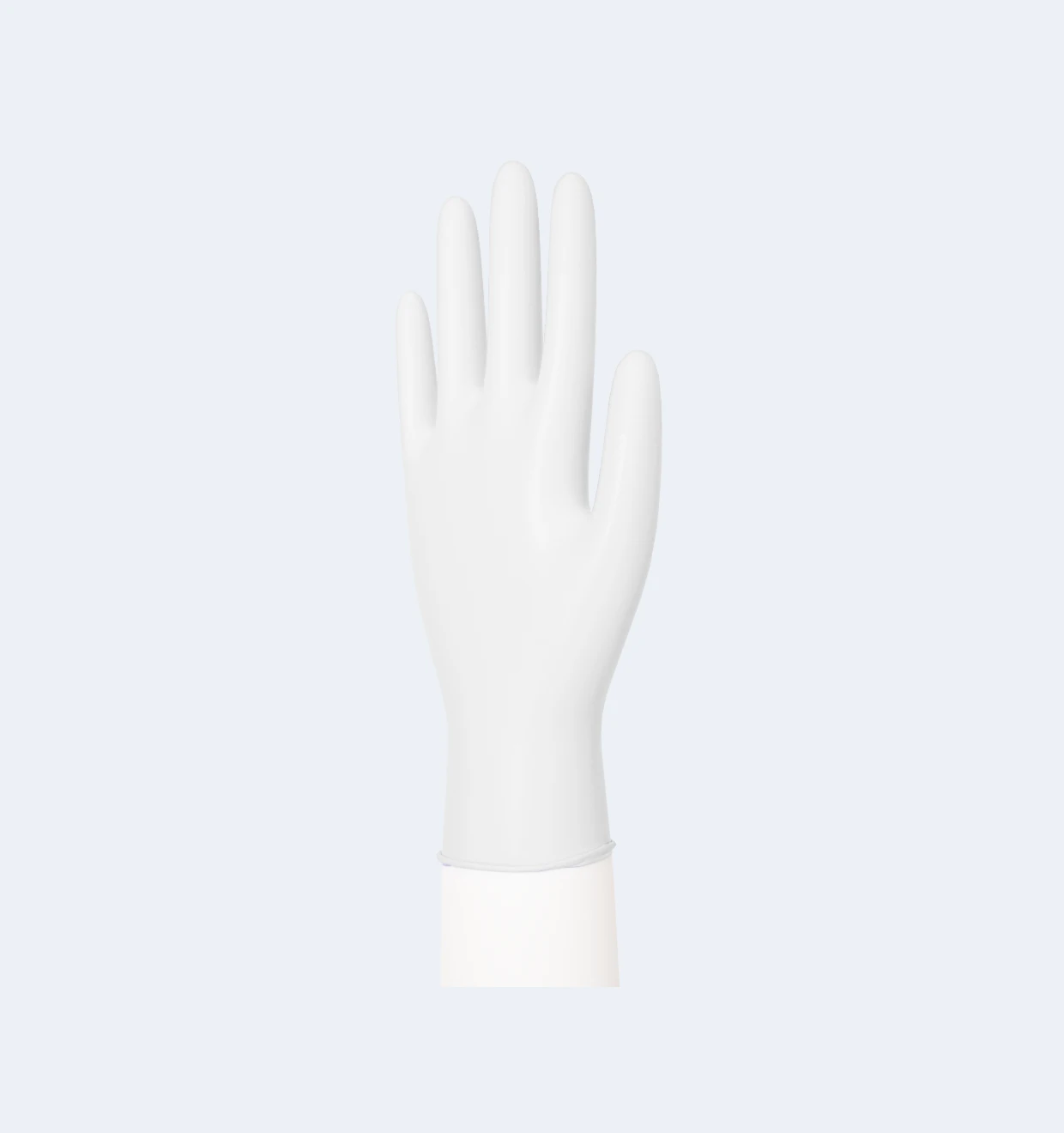 White Accelerator-Free Nitrile Exam Gloves Close-Up View