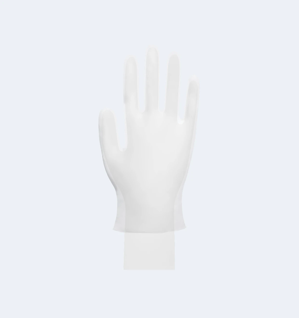 Wide Cuff Disposable Vinyl Exam Gloves Product Display