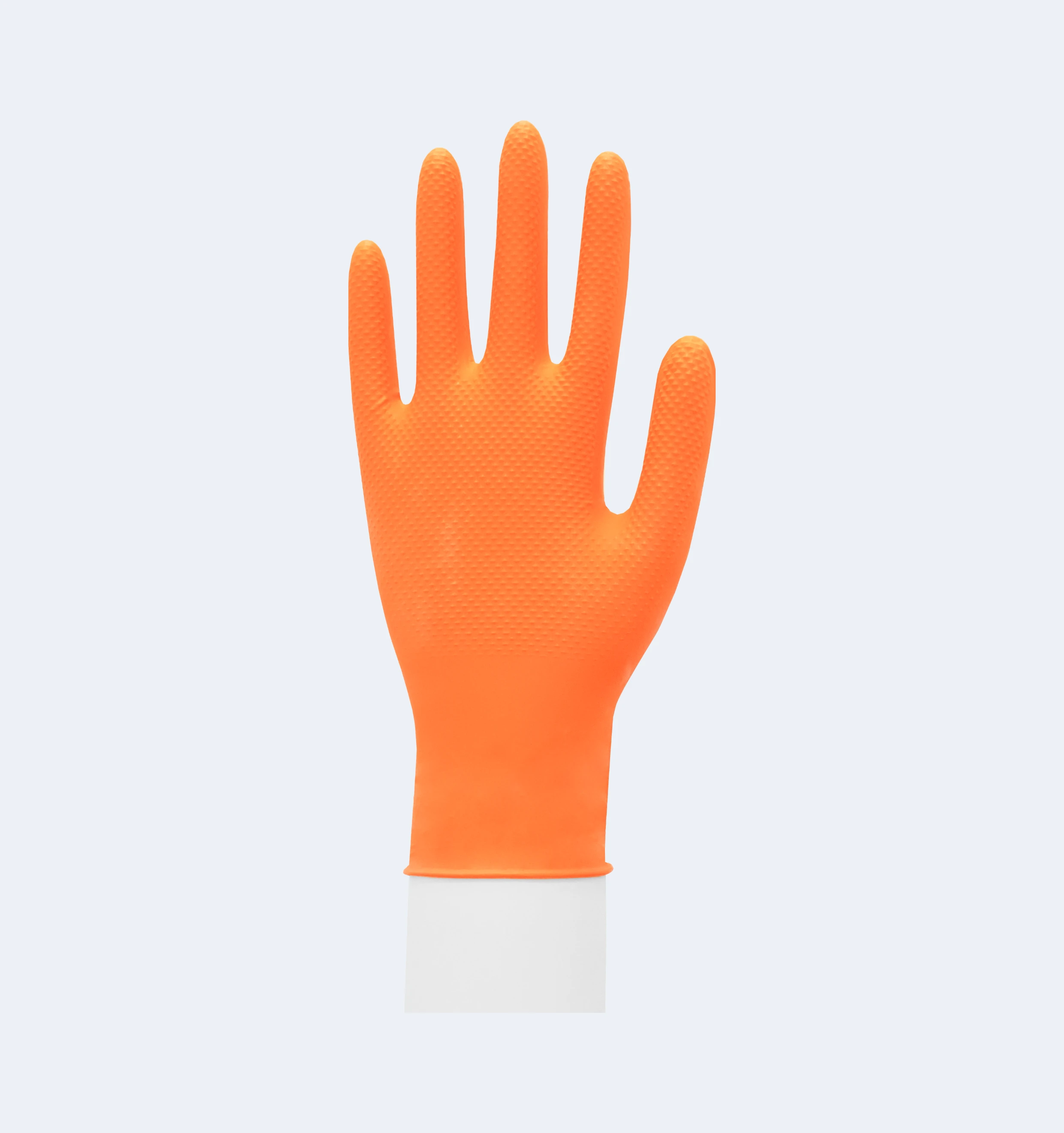 Orange Diamond Textured Nitrile Gloves Product Display