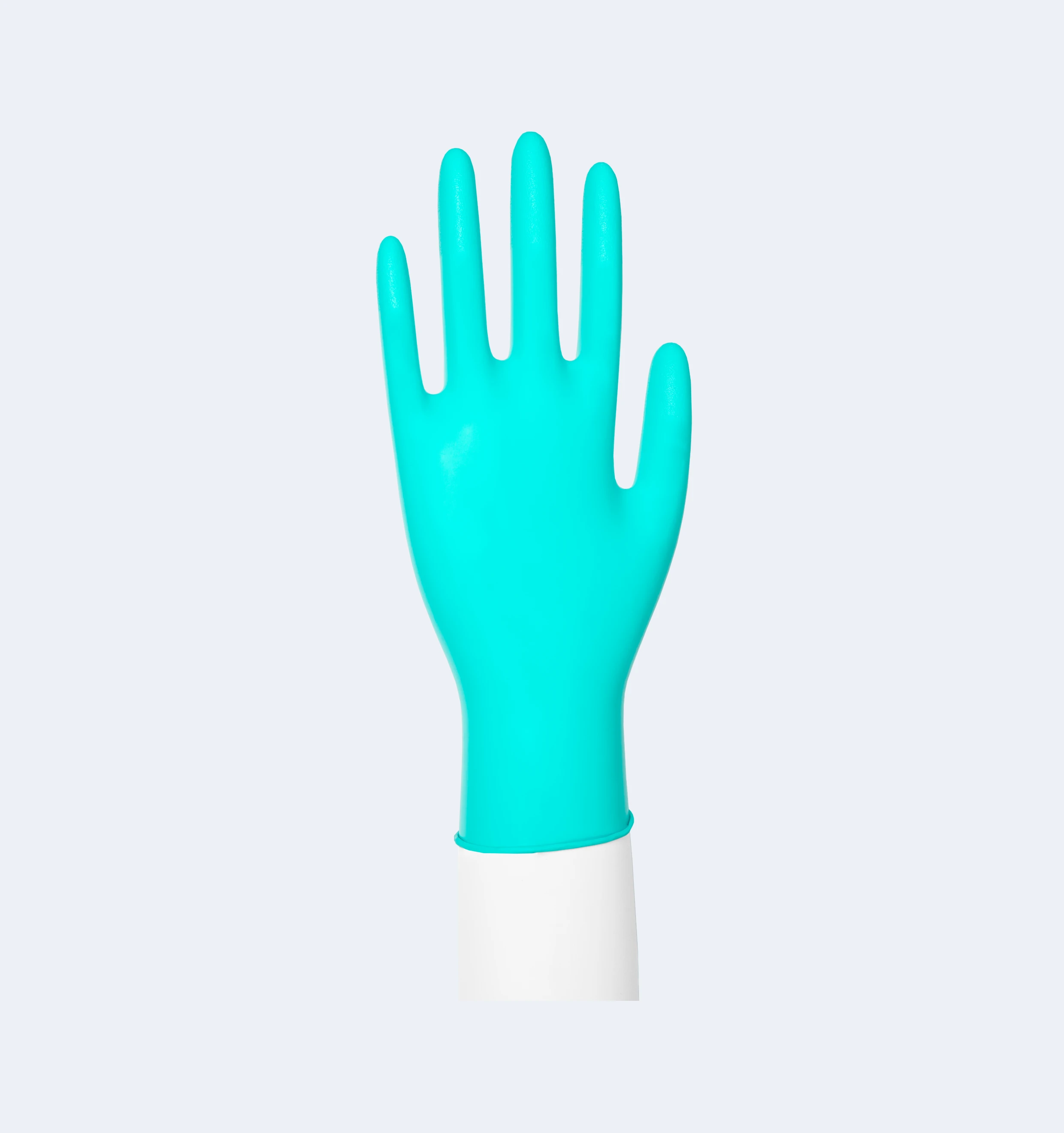 Blue Biodegradable Nitrile Gloves Side Display