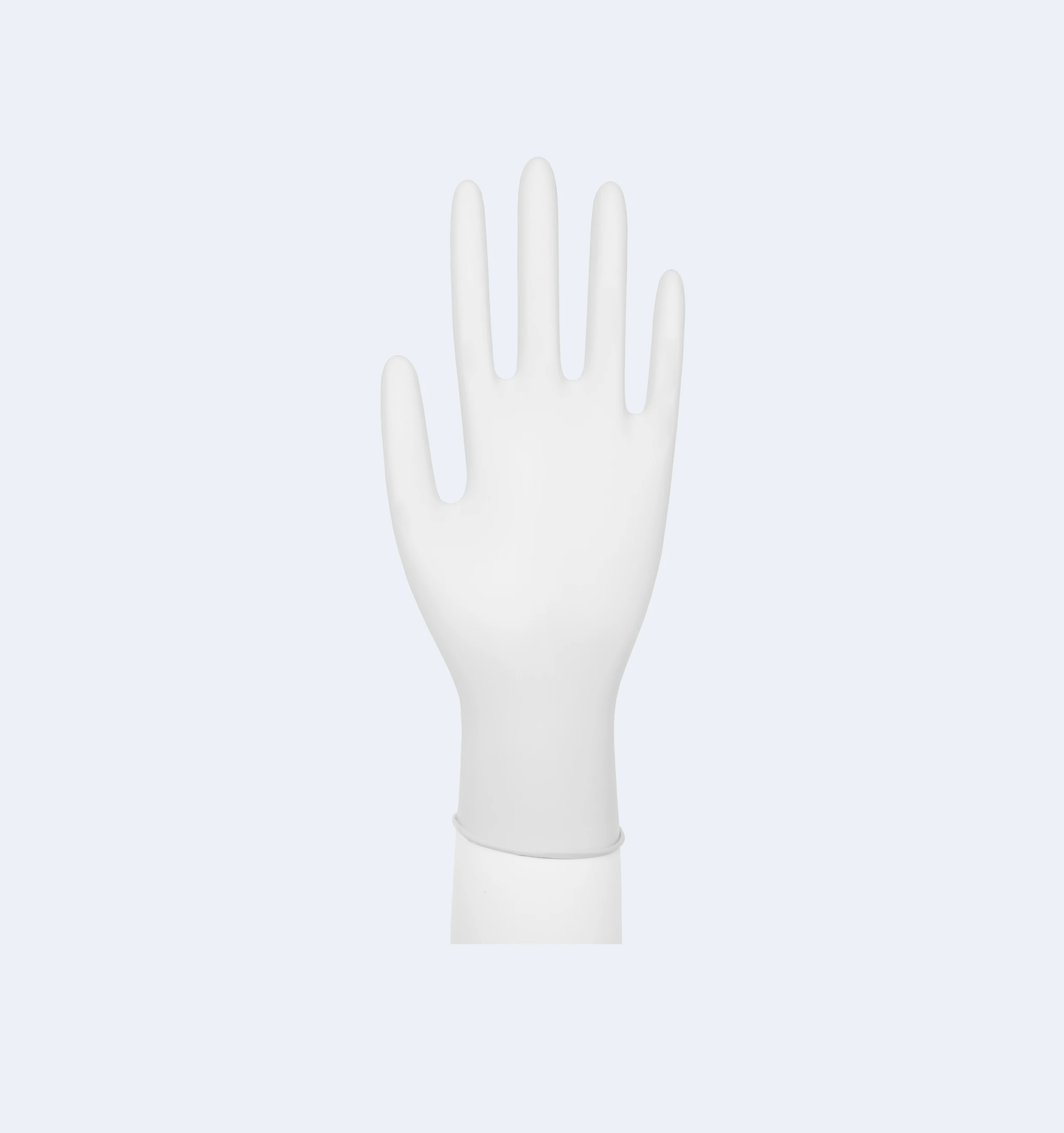 White Cleanroom Nitrile Gloves Side Display