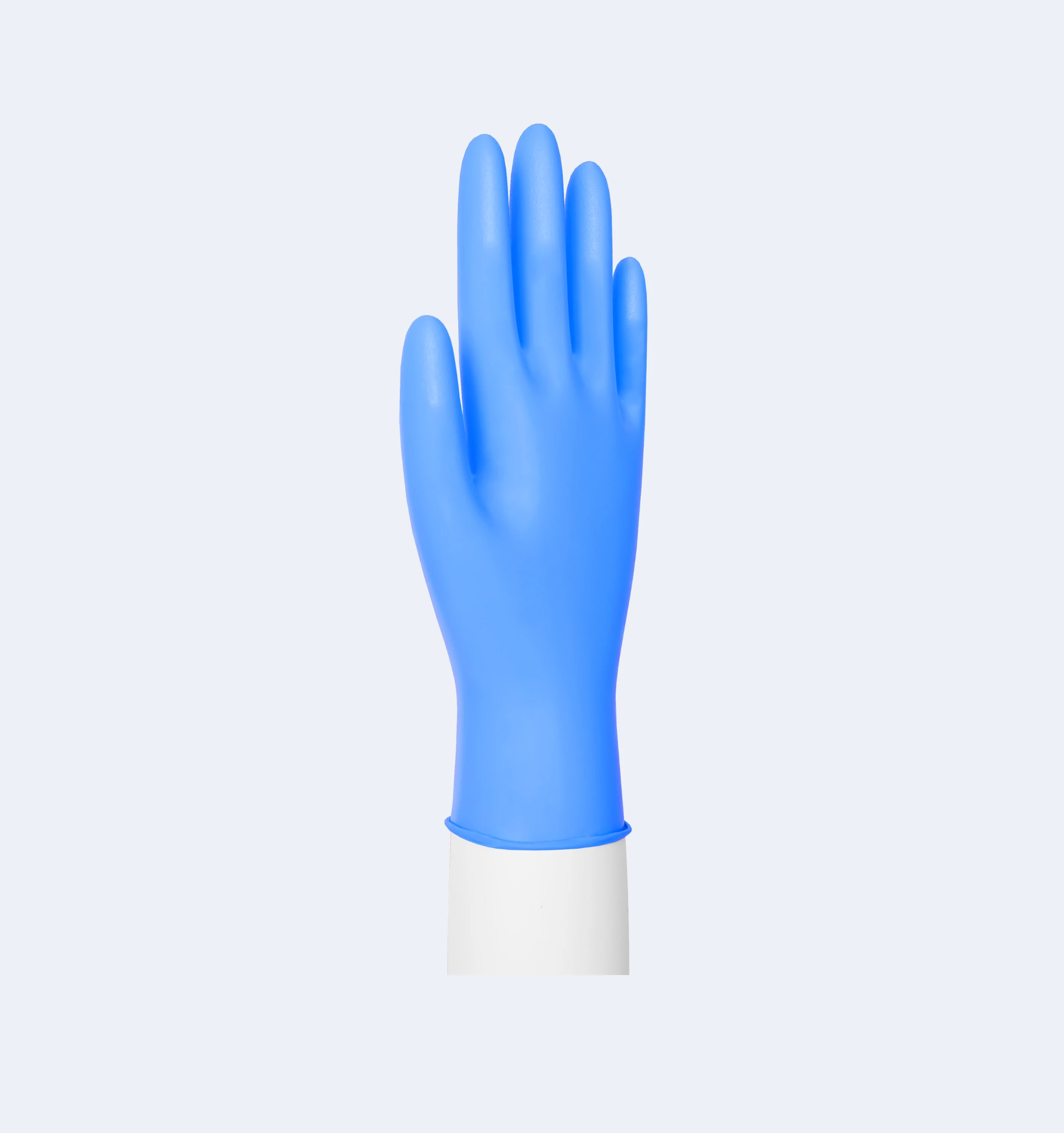 Blue Accelerator-Free Nitrile Gloves Close-Up View