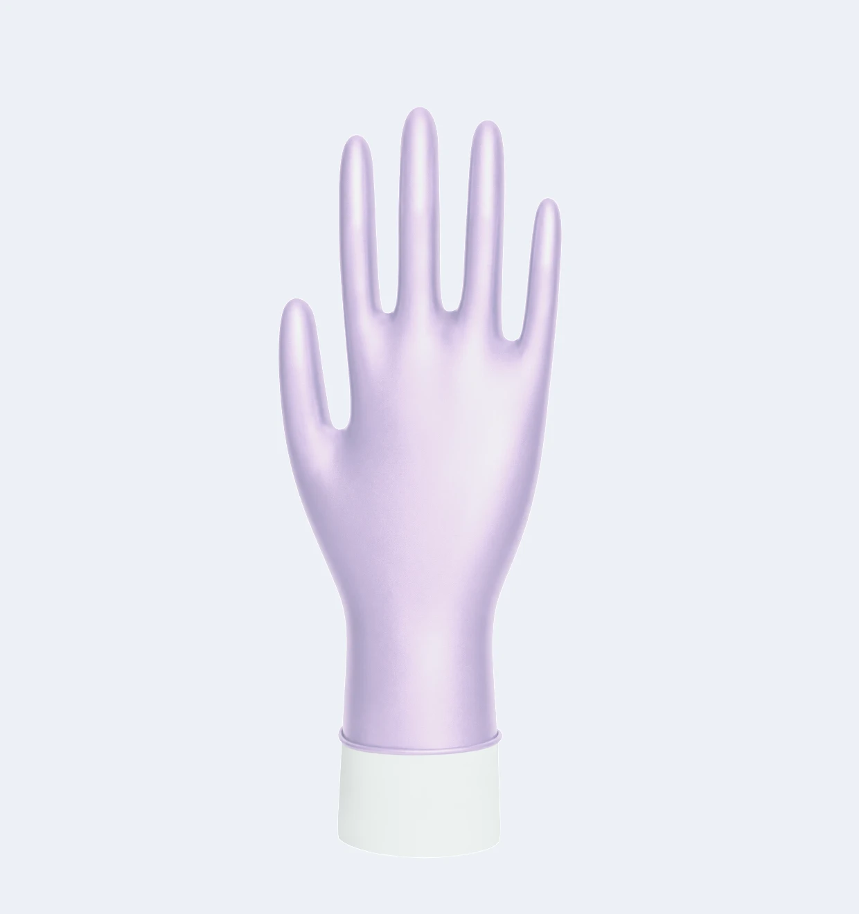 Shiny Violet Nitrile Gloves Side Display