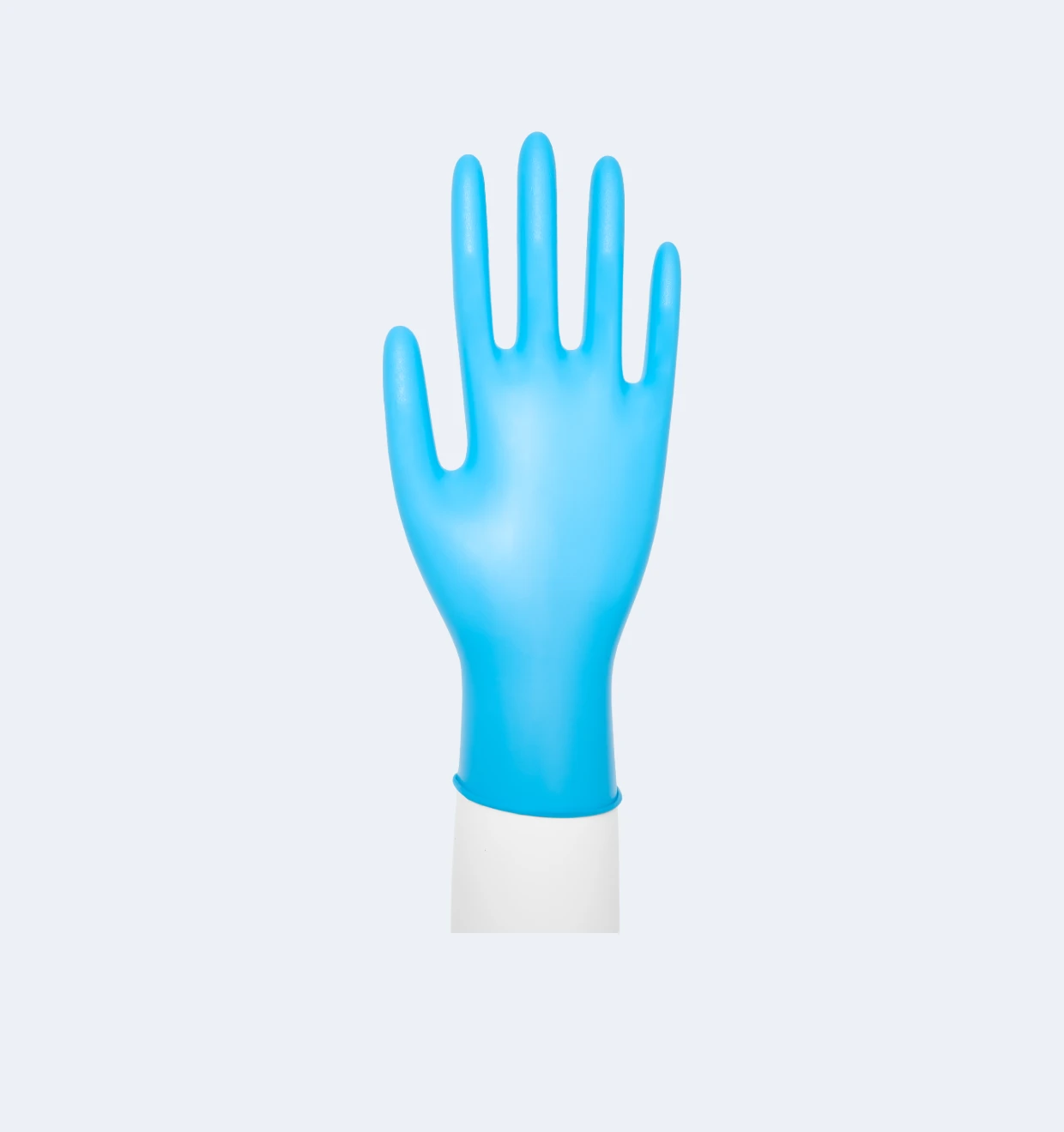 Mint Blue Synguard® Pro Nitrile Exam Gloves Close-Up View