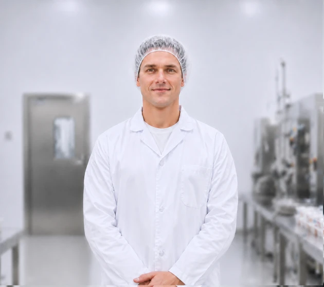 a white coat man