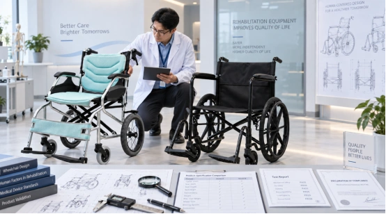 Wheelchair manufacturer quality inspection and manual wheelchair evaluation